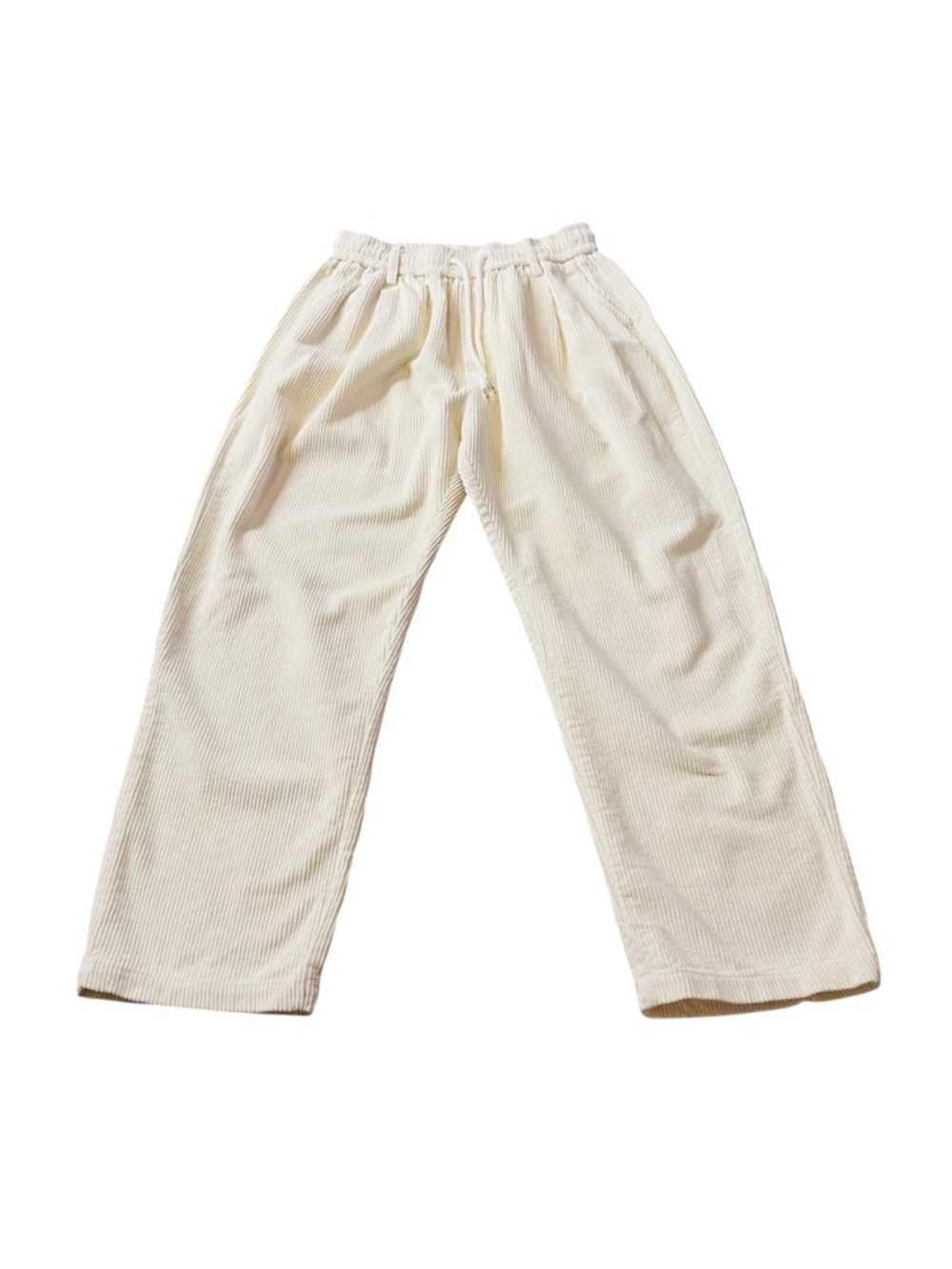 Aelfric Eden Men’s Cream Corduroy Elastic-Waist Joggers Size Medium